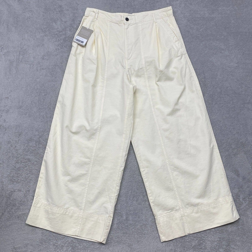 Everlane Pants Womens 14 The Tourist Pant Wide Leg Ivory Bone Organic Cotton